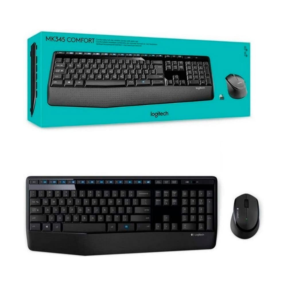 LOGITECH Combo Teclado + Mouse Inalámbricos Logitech MK345 Color Negro