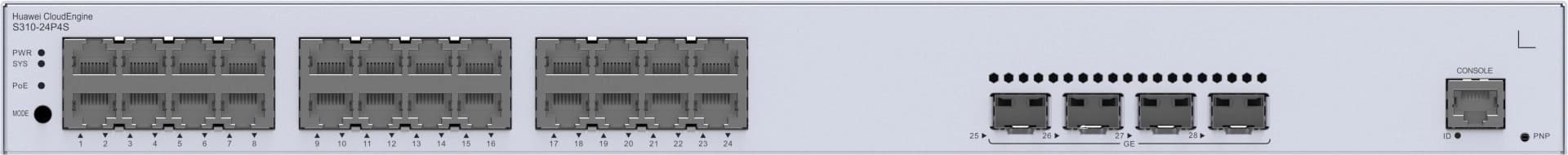 HUAWEI NETWORKING L2+ (static router), 24*10/100/1000BASE-T ports, 4*GE SFP ports, POE+(370W),