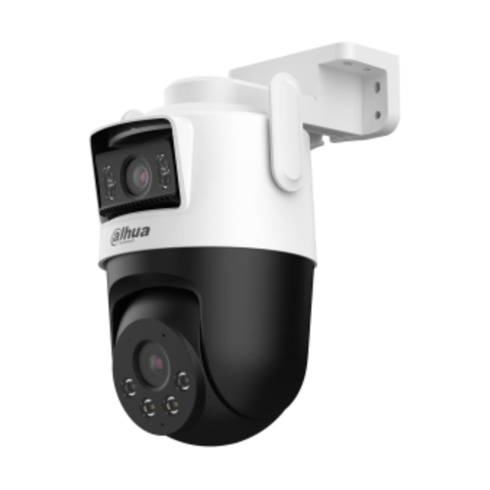 DAHUANEW Cámara Dahua Wifi Doble lente / 5MP / PT / IP66, IR y Iluminación hasta 20 y 30 mts, AI Detección Humana y Vehiculos, Patrullas (Preset Patrol) Autoseguimiento Humano y de Vahiculos, Alarma de Sonido y de Luz, Smart Dual Light, Wifi 6, Audio vidireccional, Soporta Micro SD hasta 256GB, Gestion desde la App DMSS (Dahua)
