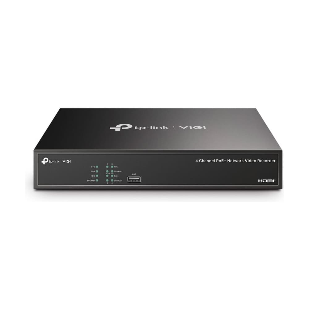 TPLINKSMB Grabador NVR Tplink VIGI NVR1004H-4P PoE de 4 Canales HDMI 4K hasta 10TB