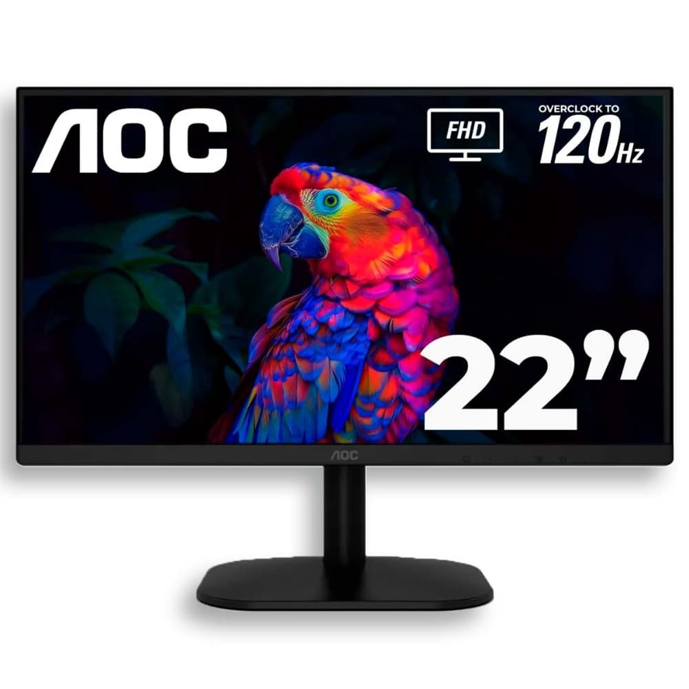 AOC Monitor AOC LED Profesional plano 21.5 VA Full HD (1920 X 1080) / 120Hz / 1 ms / VGA / HDMI /Base Fija / Kensington Lock / Adaptive Sync./3 años de garantía y 1 año adicional en partes eléctricas