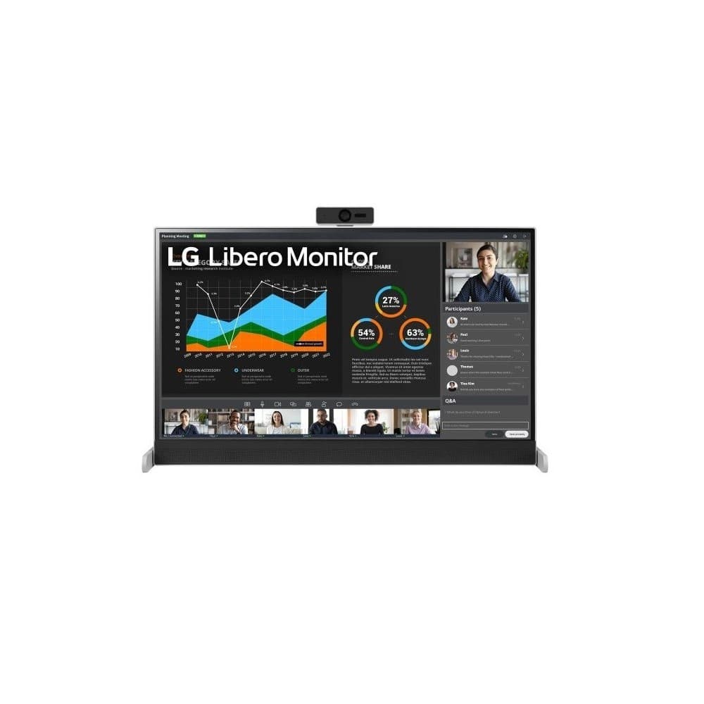 LGELECTRONICSIT Monitor Libero QHD de 27 Cámara Web Full HD Resolucion 2560 x 1440 Tipo de panel IPS Tiempo respuesta 5ms Tasa Refresco 75Hz Puertos HDMI/USB-C