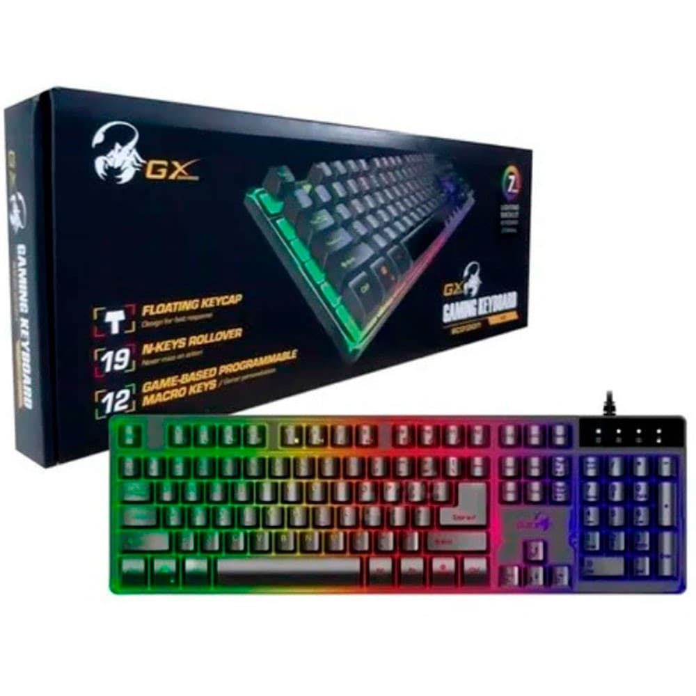 GENIUS Teclado Gamer GENIUS Con Teclas Flotantes Retroiluminación COLOR Negro