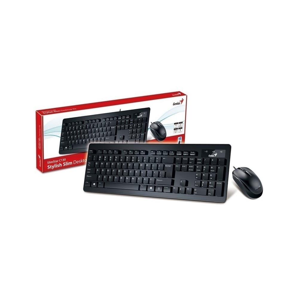 GENIUS Combo Teclado Genius+Mouse Slimstar C130 USB Negro (KB-110X+DX-125)