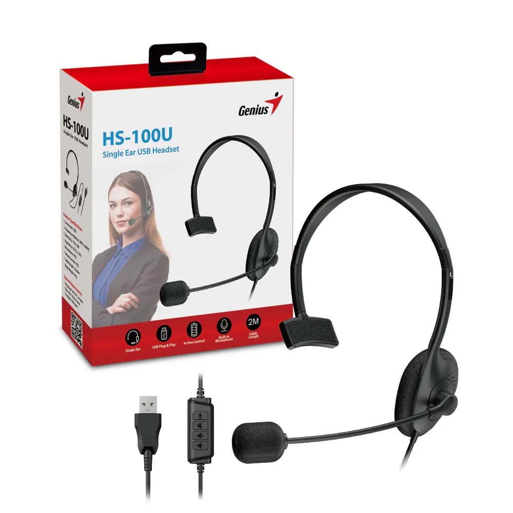 GENIUS AUDIFONO PARA PC USB HS-100U BLACK