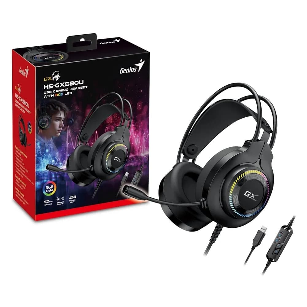 GENIUS Diadema Gaming Genius rgb usb HS-GX580U