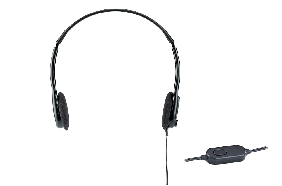 GENIUS Audífono diadema GENIUS HS-200C 2 Plug 3.5mm Negro con Micrófono