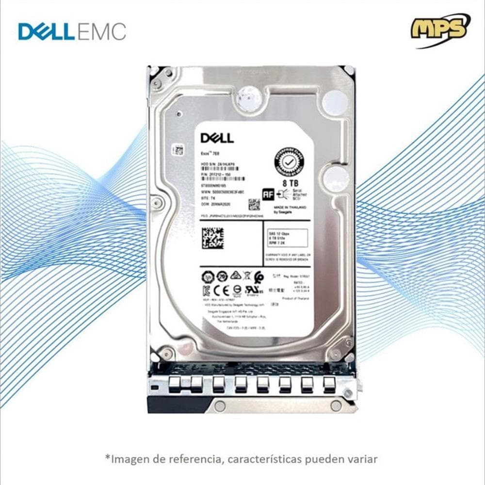 DELLSERVIDORES Disco Duro 8TB Hard Drive SAS 12Gbps 7.2K 512e 3.5in Hot-Plug