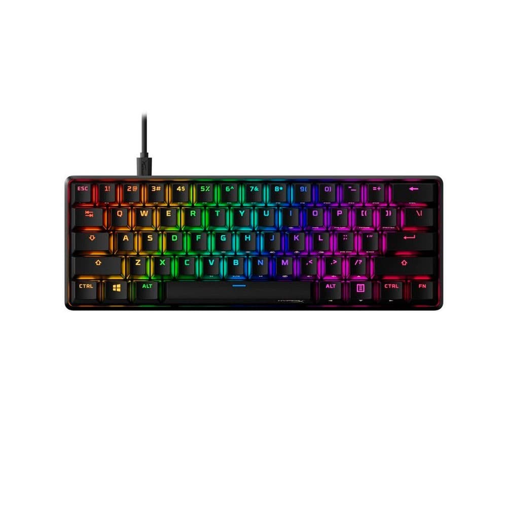 HYPERX Teclado gamer HyperX inglés US color negro con luz RGB.