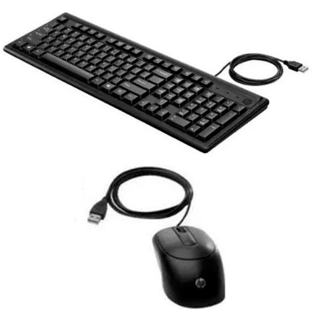 HPACCESORIOS Combo HP Teclado y Mouse alambrico 160, Negro