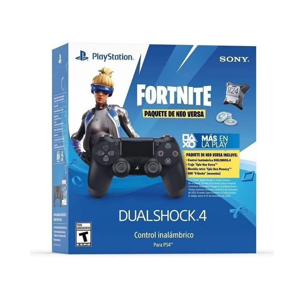 SONY PLAY STATION Control inalámbrico Sony para PLayStation 4 PS4 DUALSHOCK®4 Black + Fortnite