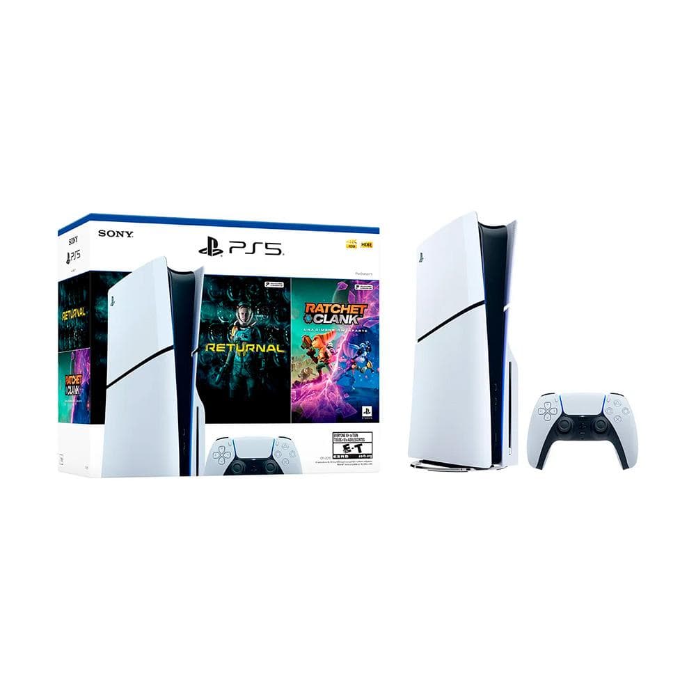 SONY PLAY STATION PS5 HW 2015 Bundle Latam Digital + PS5 Returnal (voucher) + PS5 Ratchet (voucher)