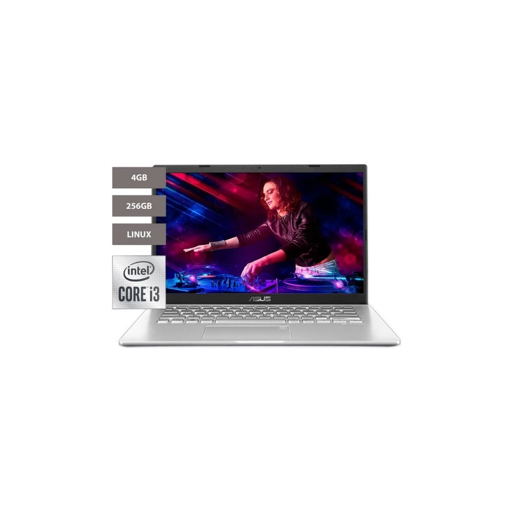 ASUS Portátil ASUS X409JA-EK078 Intel® Core™ i3-1005G1, FHD 14,4GB, 256 SSD,SO Endless, Sin Unidad Óptica, FingerPrint, TRANSPARENT SILVER.