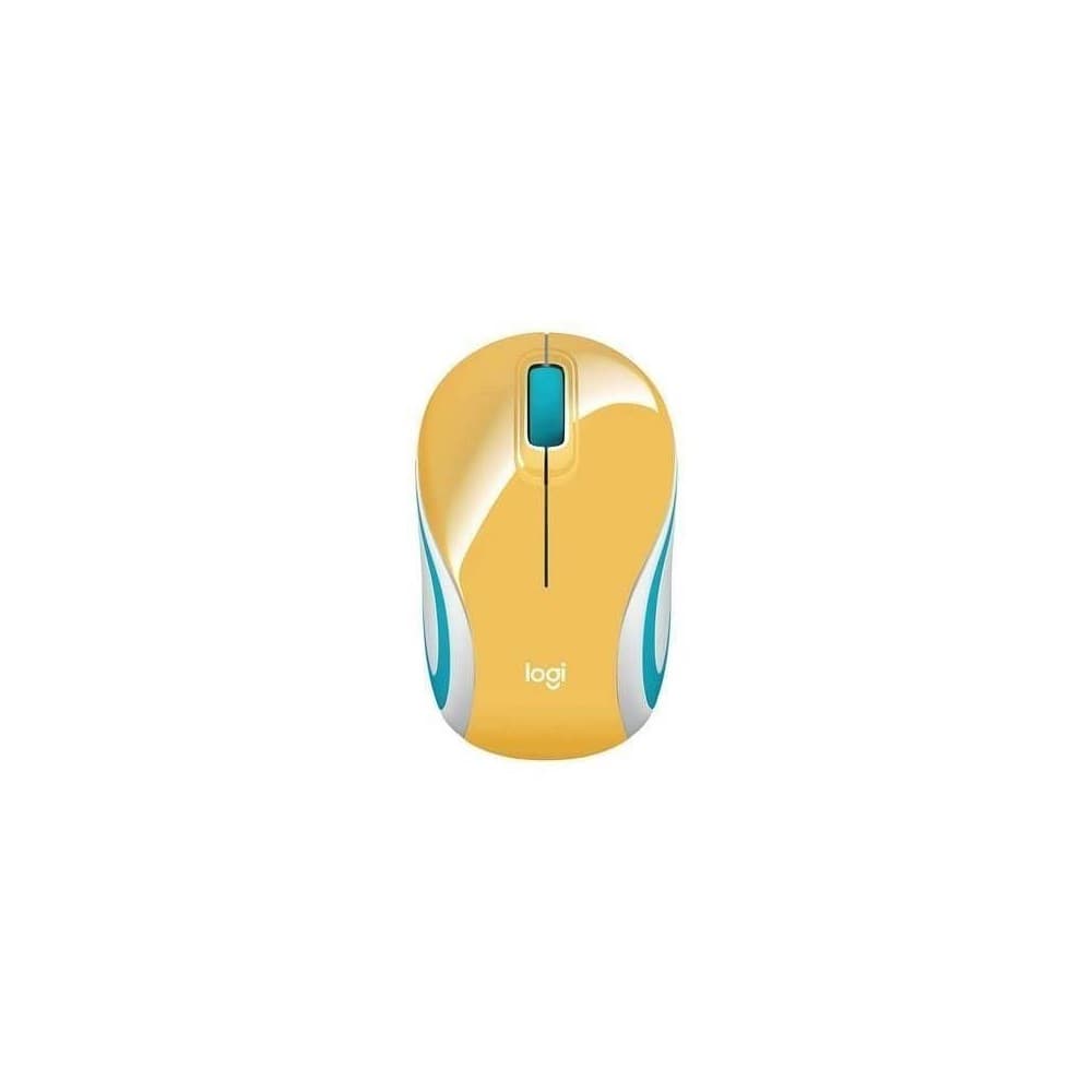 LOGITECH MINI MOUSE Logitech Inalámbrico Receptor USB Compatible Win-Mac Ultra Portable Garantía 3Años-Banana-AMARILLO