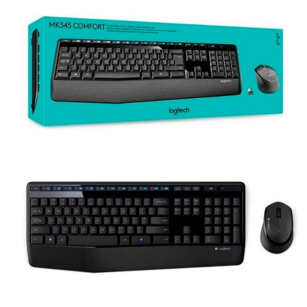 LOGITECH Combo LOGITECH Teclado y Mouse MK345 Español Inalámbrico Receptor USB Negro