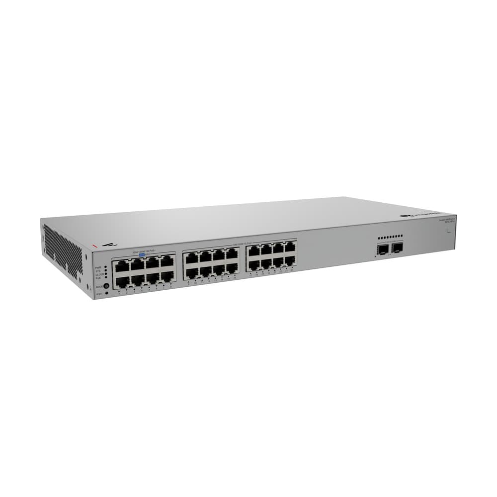 HUAWEI NETWORKING Switch S210-24P2J atacom S210-24P2J (24 puertos Ethernet 10/100/1000BASE-T (PoE+ de 400 W), 2 SFP de 2,5 G, PoE de 400 W, fuente de alimentación de CA integrada) - (Modelo de distribución, conjunto. Nota: Los cables de alimentación se suministran adicionalmente).