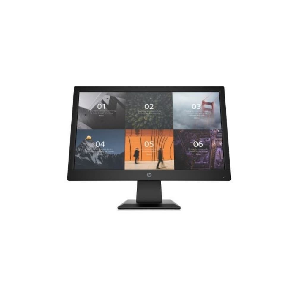HPPCSCORP Monitor HP P19v G4 18.5 Brillo 200 nits, WXGA (1366 x 768), Antirreflectante, Modo de luz azul baja, Señal de entrada 1 VGA, Color negro, Contenido de la caja: Cable de alimentación de CA, Cable VGA, Garantía 3-3-0