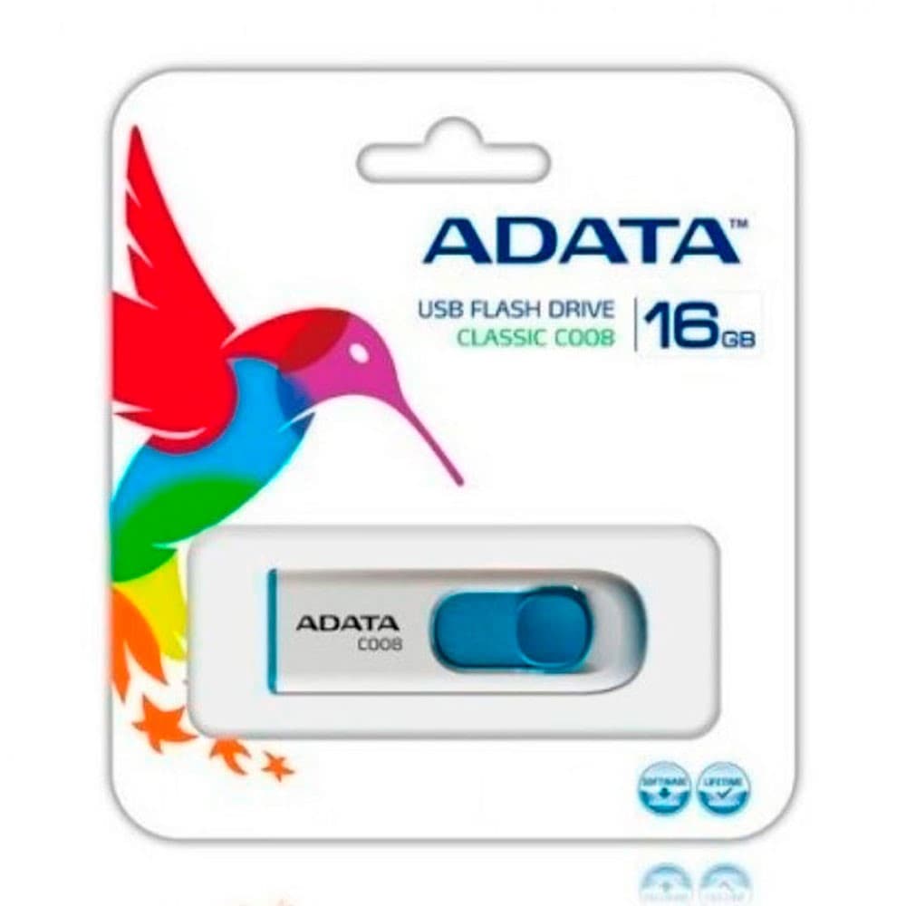 ADATA Memoria Adata USB 2.0 C008 Retráctil 16GB Blanca