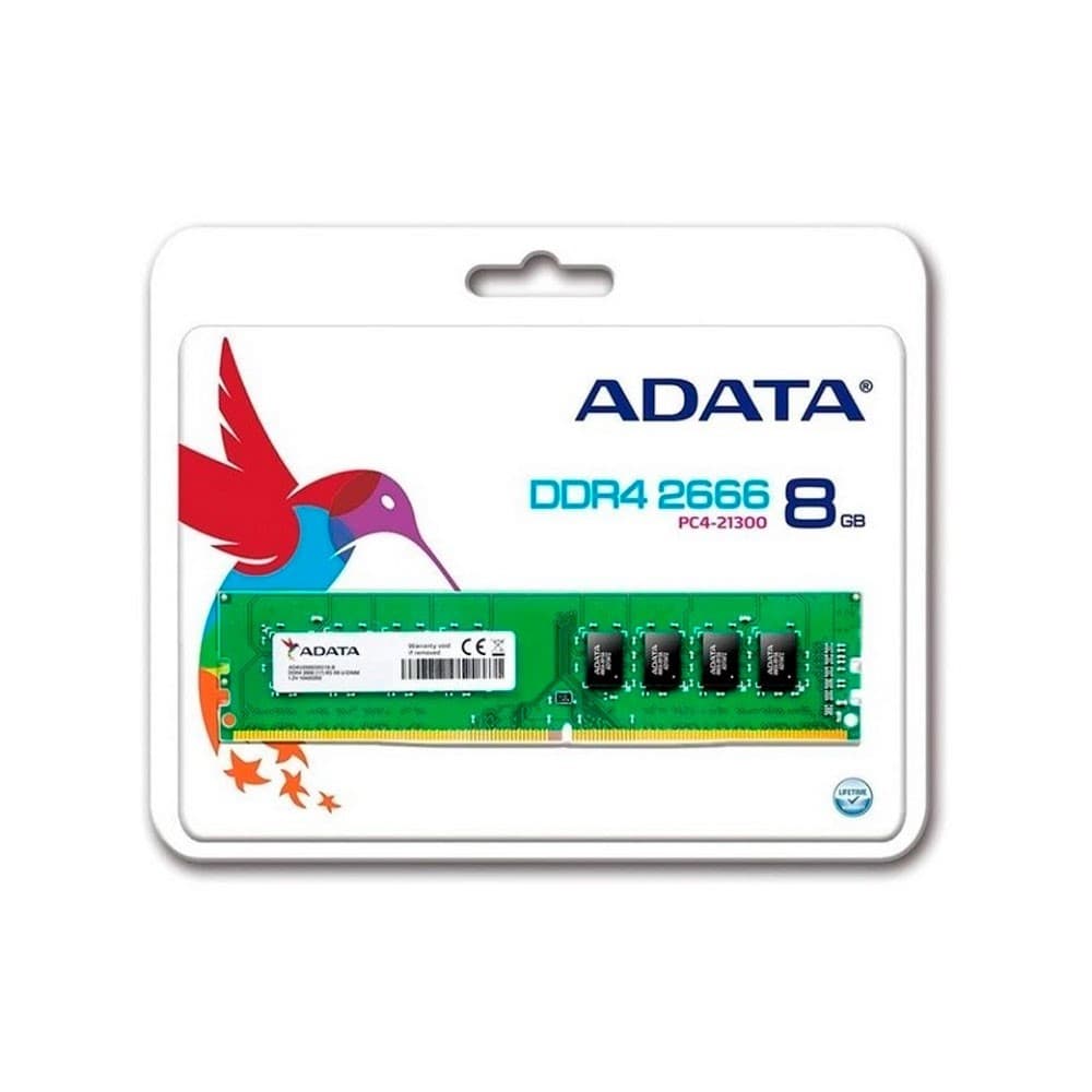ADATA Memoria Ram Adata Pc 8GB DDR4, Velocidad de 2666 MHz
