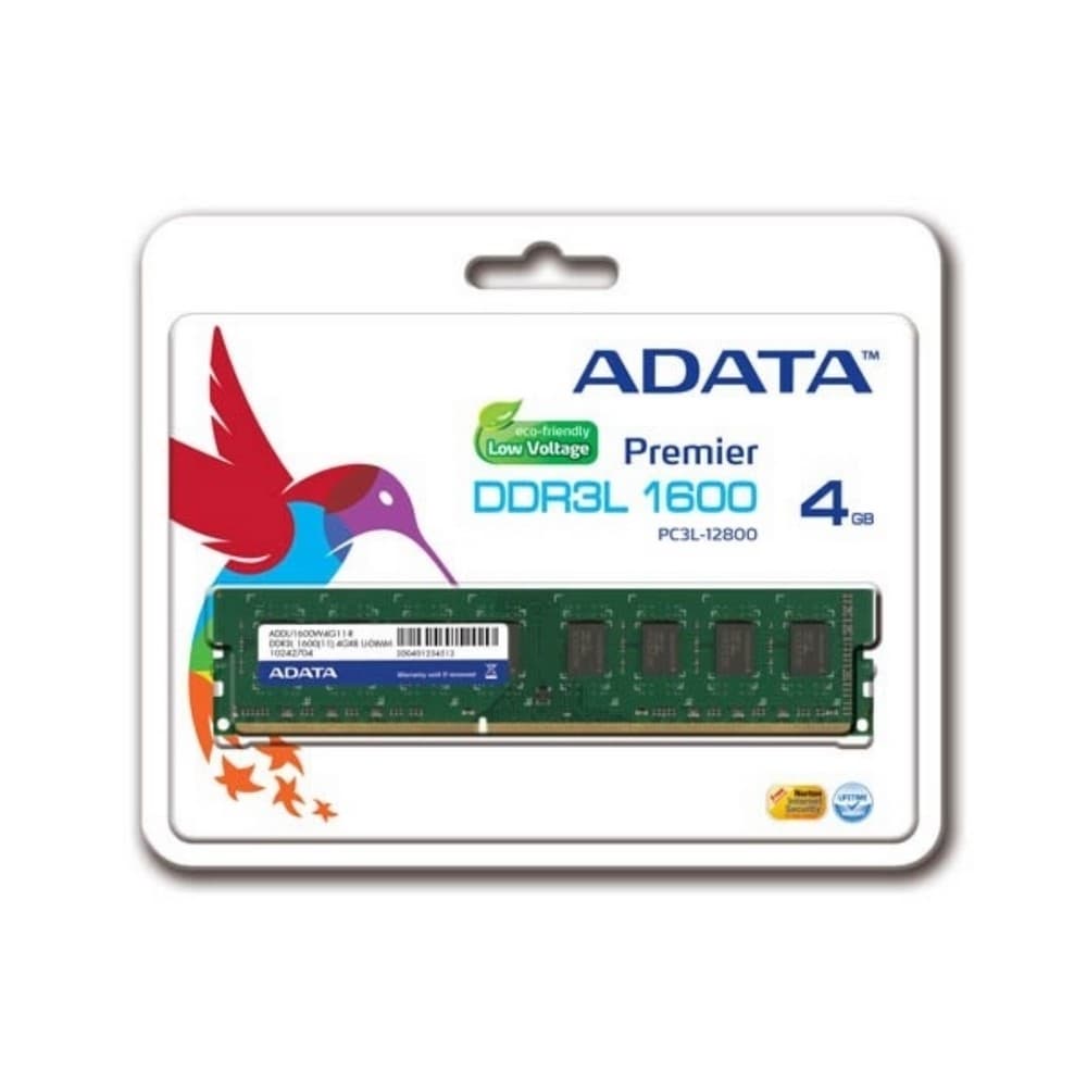 ADATA ADATA MEMORIA RAM PC DDR3 4GB BUS 1600 LOW VOLTAGE