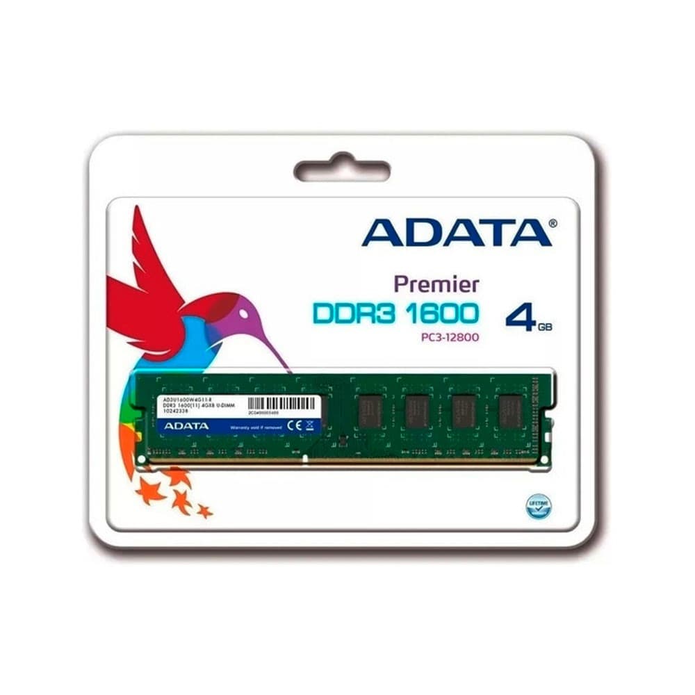 ADATA ADATA Memoria Ram Pc 4GB Ddr3 1600 Mhz