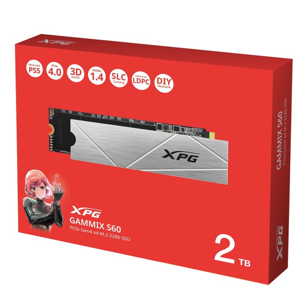 ADATA Unidad de Estado Solido ADATA GAMMIX 2TB S60 PCIe Gen4 x4 M.2