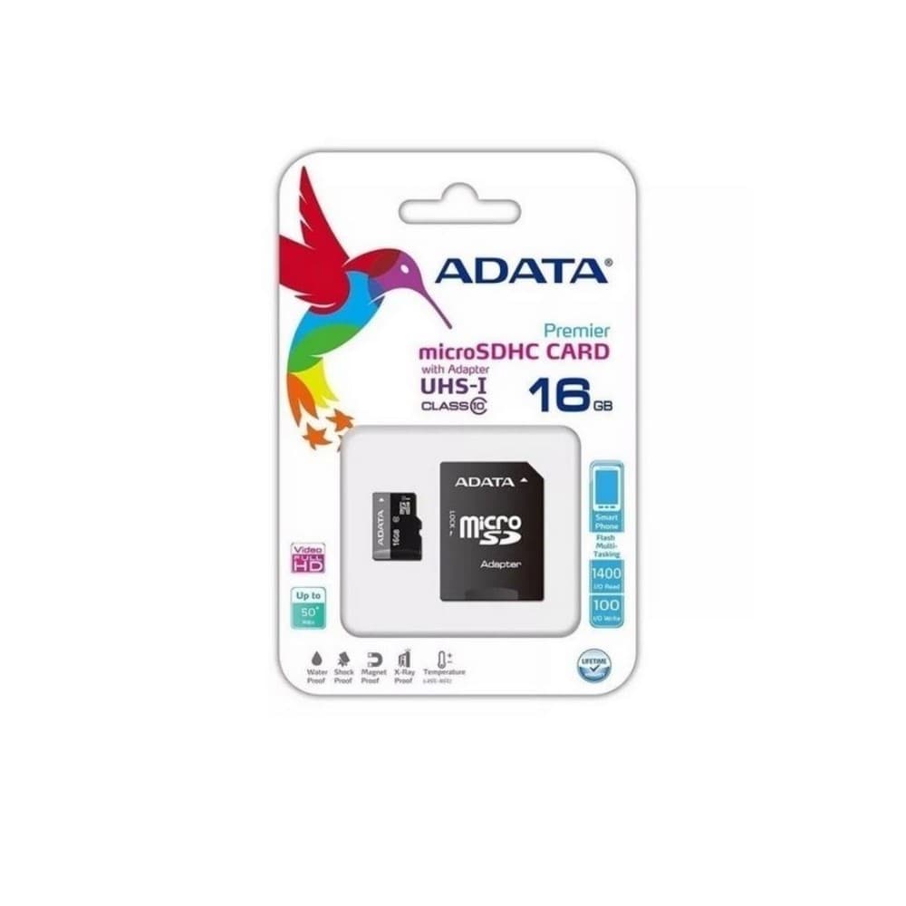 ADATA Tarjeta de memoria Adata Premier con adaptador SD 16GB