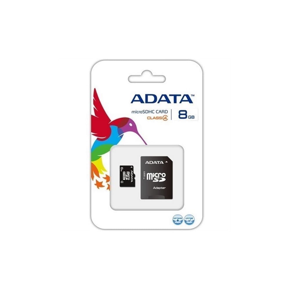 ADATA Tarjeta de memoria Adata con adaptador SD 8GB clase 4