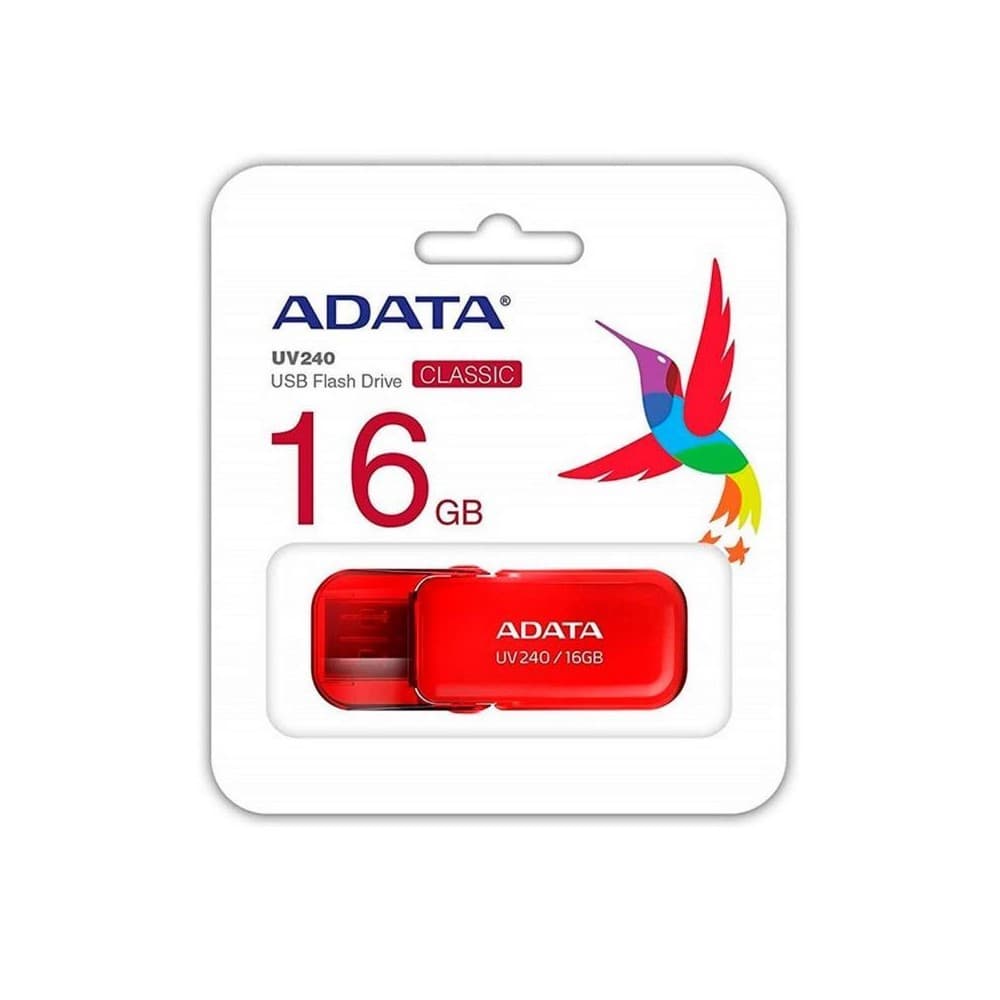 ADATA Memoria USB Adata UV240, 16GB, USB 2.0, Rojo