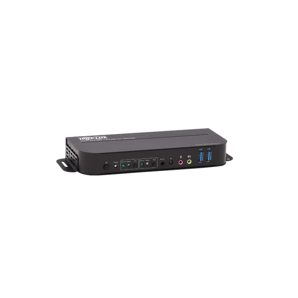 TRIPPLITE KVM DisplayPort / USB de 2 Puertos - 4K 60 Hz, HDR, HDCP 2.2, IR, DP 1.4, Compartido de USB, Cables USB 3.0