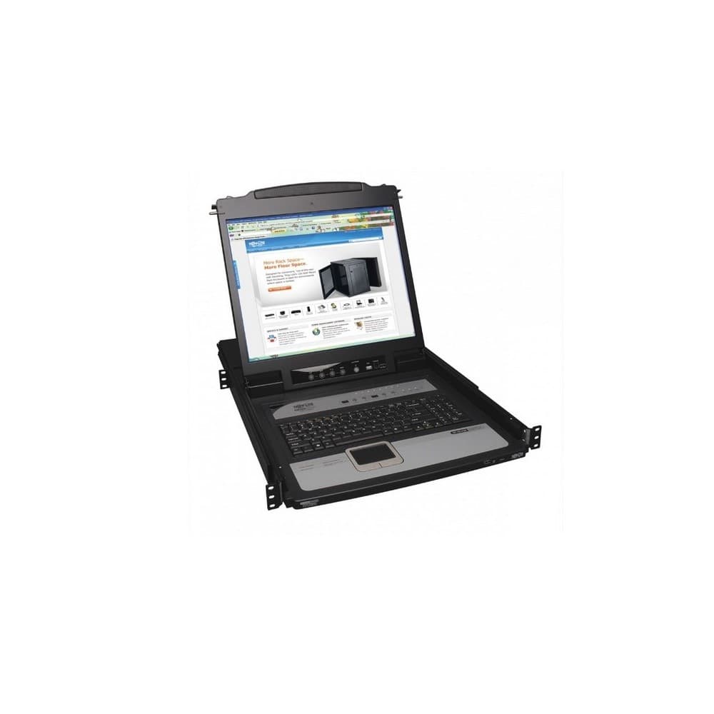 TRIPPLITE KVM de consola NetDirector de 8 puertos para instalación en 1U de Rack con LCD de 19 y acceso IP remoto
