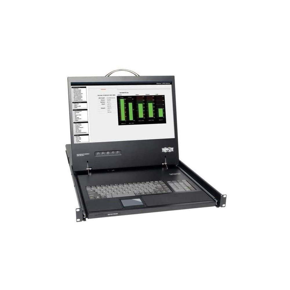 TRIPPLITE Consola para montar en rack 1U, LCD 19, tecladolla y touch pad. Puerto USB 2.0, Conecta a un KVM o