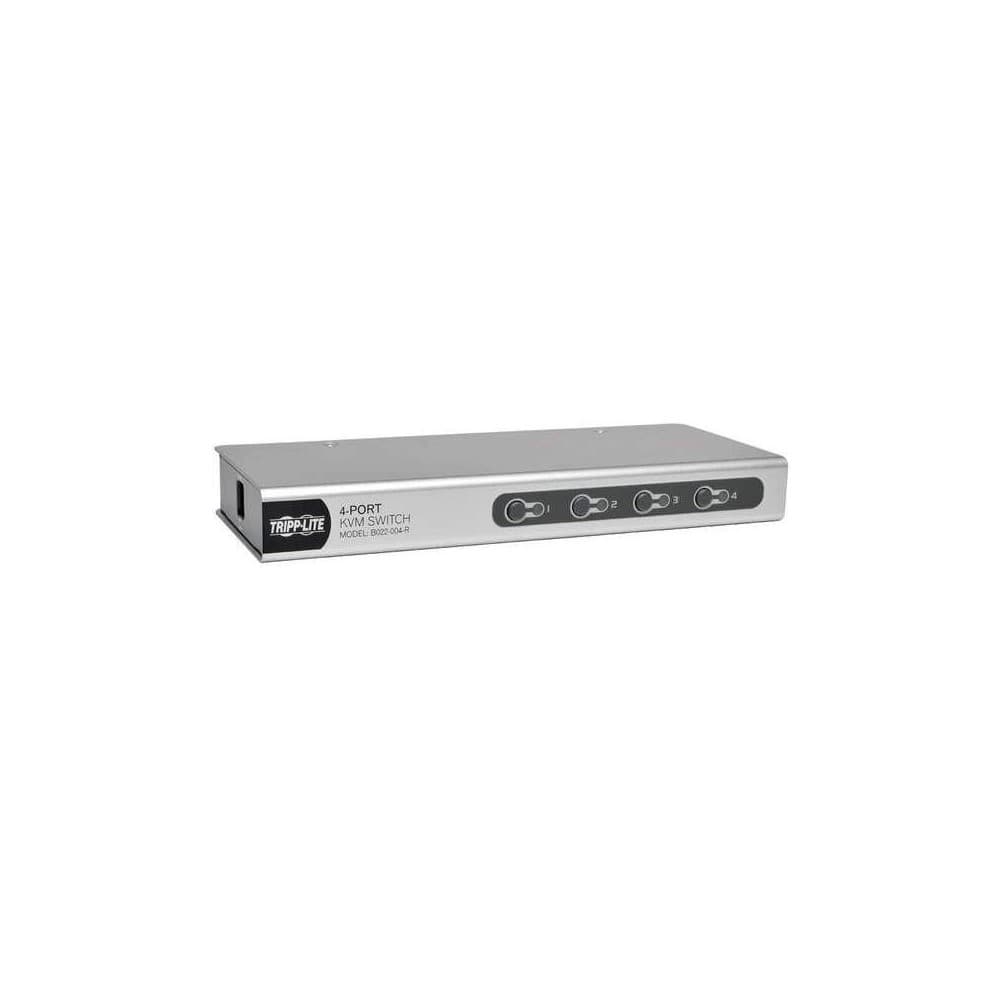 TRIPPLITE Multiplexor KVM 4 Puertos, Conecta a computadoras USB y PS/2 con juegos de cables para multiplexores