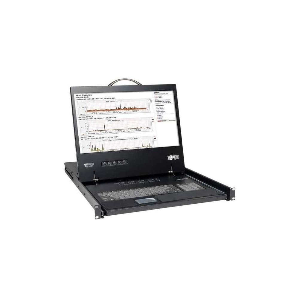 TRIPPLITE KVM Consola NetController 8 puertos 1U tipo Rack, LCD 19, teclado y touch pad. Controla hasta a 256