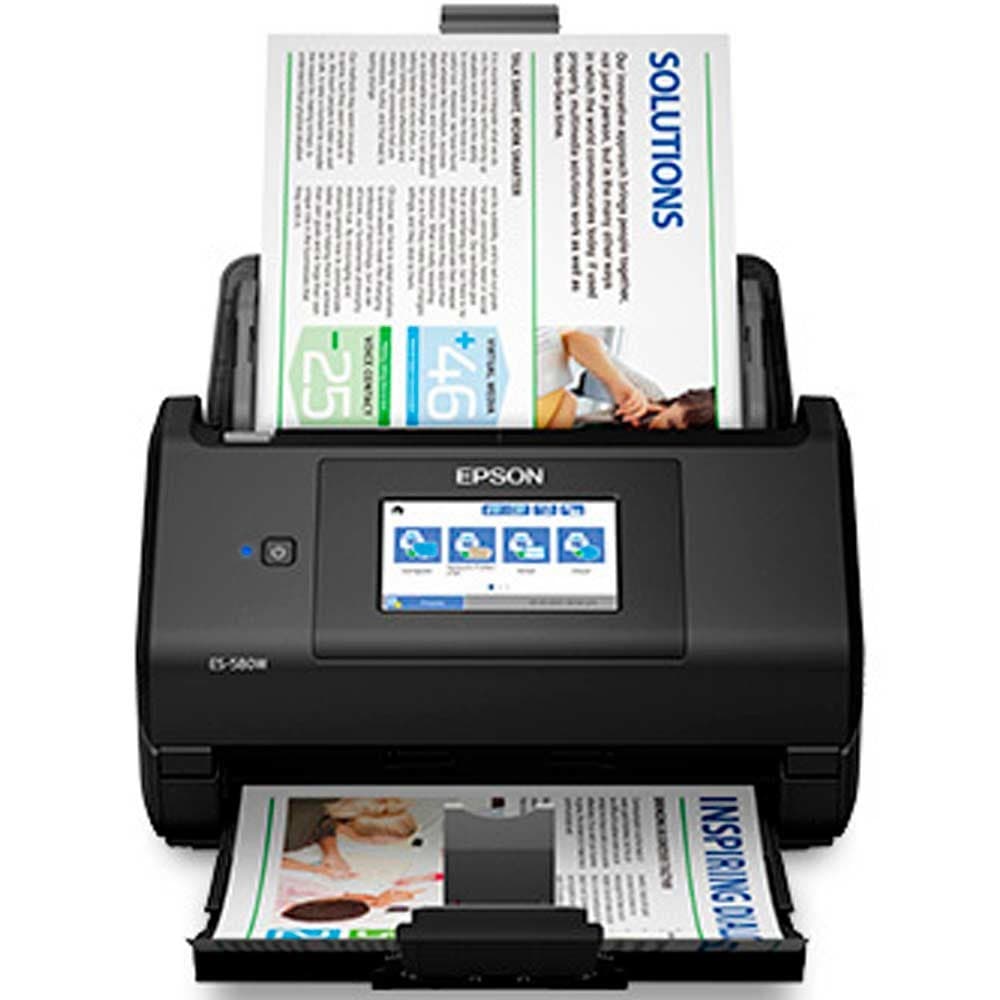 EPSON Escáner Epson ES-580W vertical en color dúplex de una sola pasada con alimentación de hojas/ Interface: USB 3.2 Wi-Fi® 802.11 a/b/g/n (5GHz)