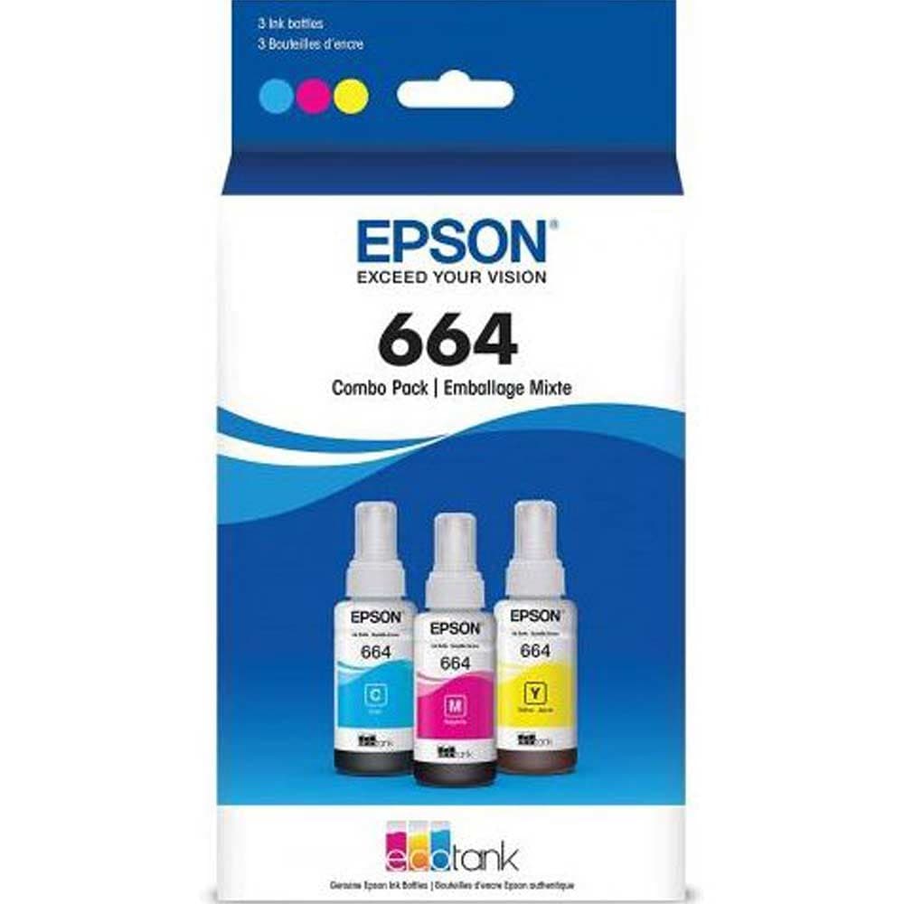 EPSONSUMINISTROS Botella Epson T664520-3P - Multipack 3 botellas Color cyan, magenta y yellow, IMPRESORA EPSON L200/210/350/355/555 (7.500 paginas)