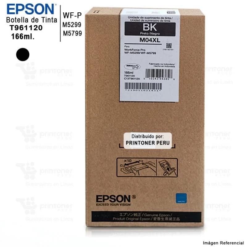 EPSON Bolsa de Tinta Epson Black T961120-AL para WorkForce WF-M5299/WF-M5799 (10.000 páginas)