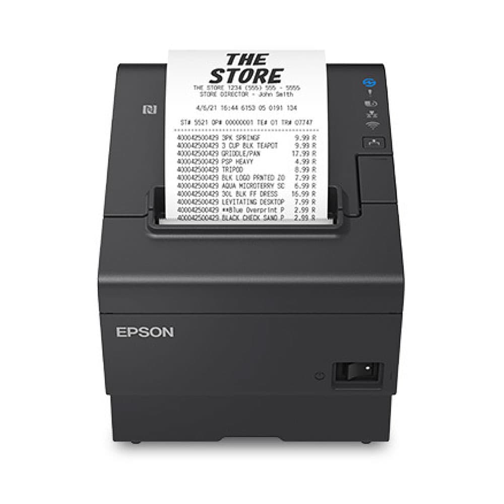 EPSON Impresora Epson Térmica de Recibos TM-T88VII-012; Puertos: USB+Ethernet+Serial, Autocortador, Ancho: 80mm/58mm, Velocidad: 500mm/s, Incluye fuente (4 años de Garantía)