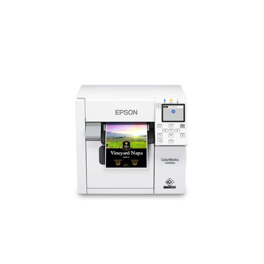 EPSONPOSCOLORWORKS ColorWorks CW-C4000 - Impresora Para Etiquetas a Color, Interfaz: Usb, Ethernet, Tecnología Tecnología Inkjet Durabrite, Precision Core, Ancho papel 4, Lenguaje ZPLII (simulación). Garantía Limitada: 1 año de en Centro de servicio