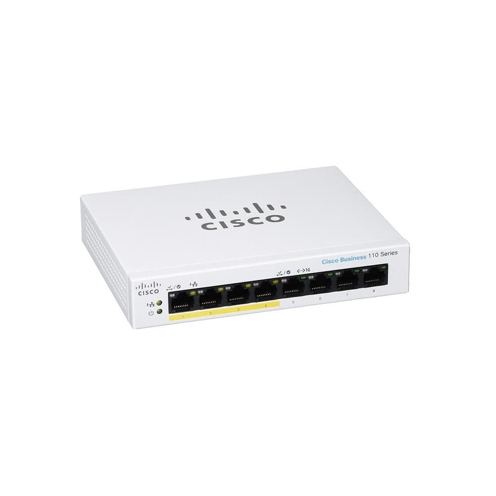 CISCO Switche Cisco CBS110 Unmanaged 8-port GE, Partial PoE, Desktop, Ext PS