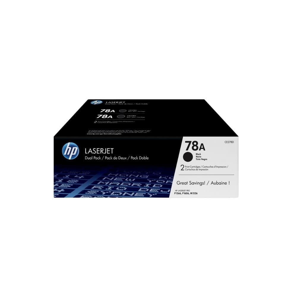 HPTONER Pack de 2 Cartuchos de Tóner HP 78A Negro LaserJet Original