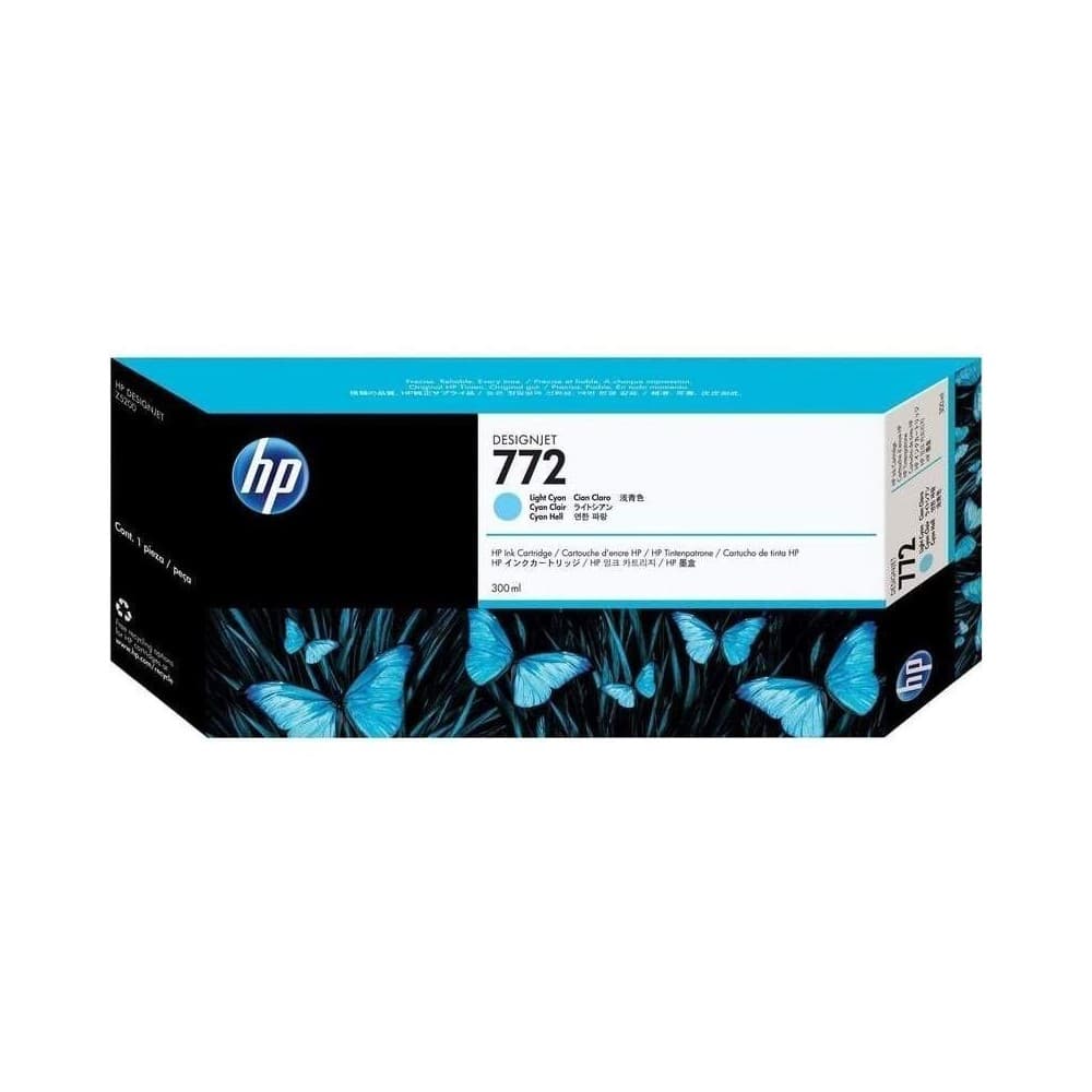 HPIMPGRANFORMATO Cartucho de tinta HP 772 DesignJet cian claro de 300 ml