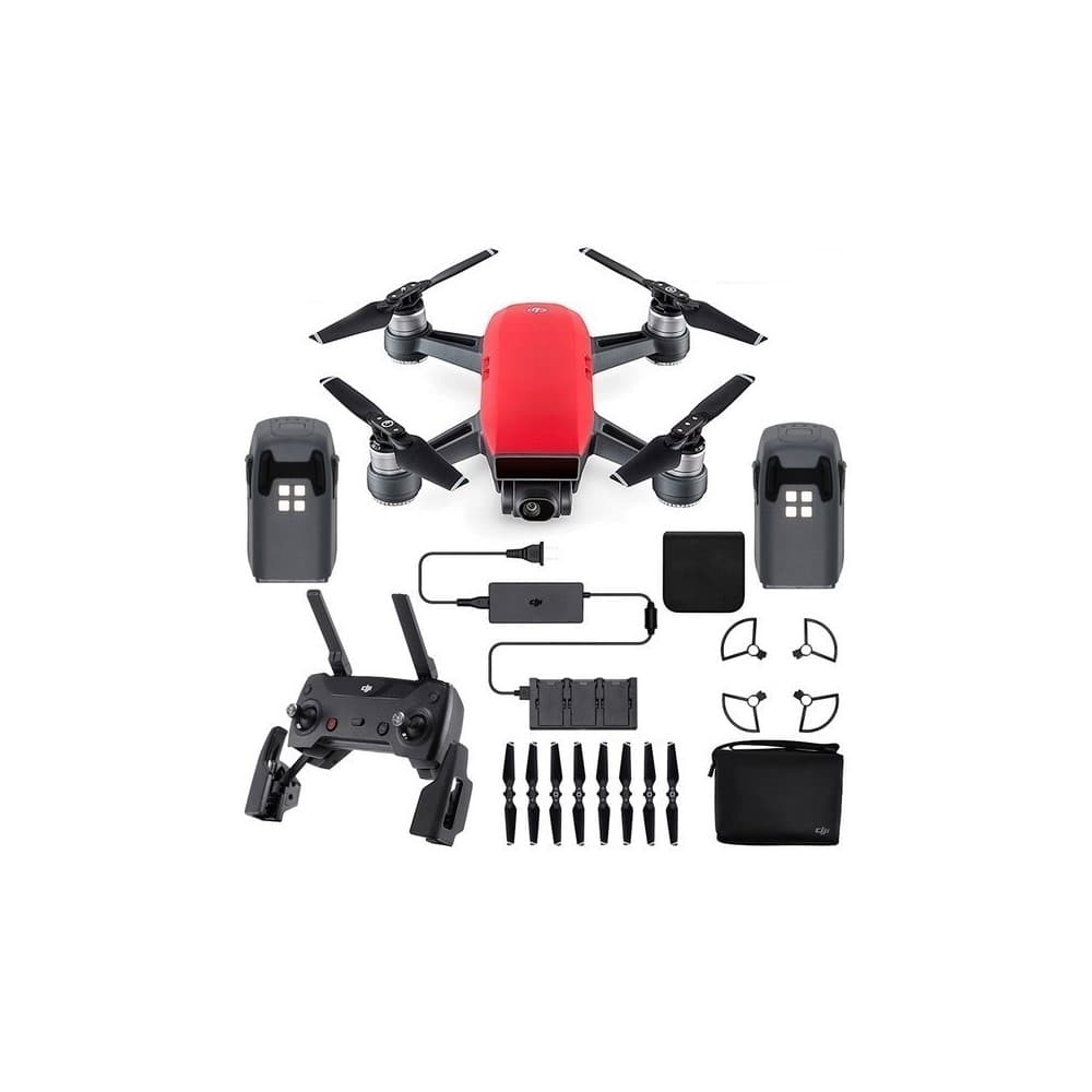 DJIDRONES Spark Drone mas Combo Lava Red