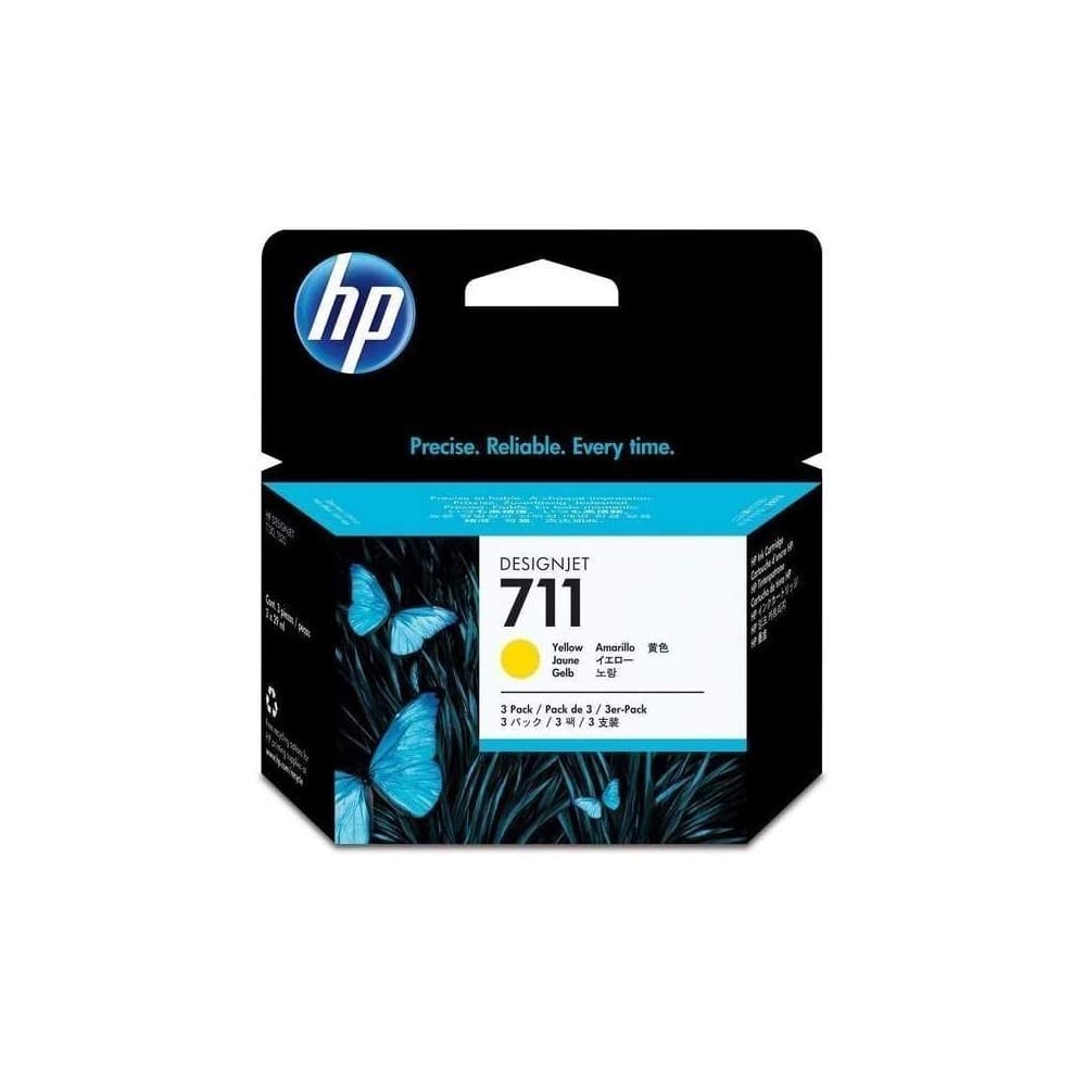 HPIMPGRANFORMATO Pack de Ahorro 3 Cartuchos de Tinta HP 711 DesignJet de 29 ml COLOR Amarillo
