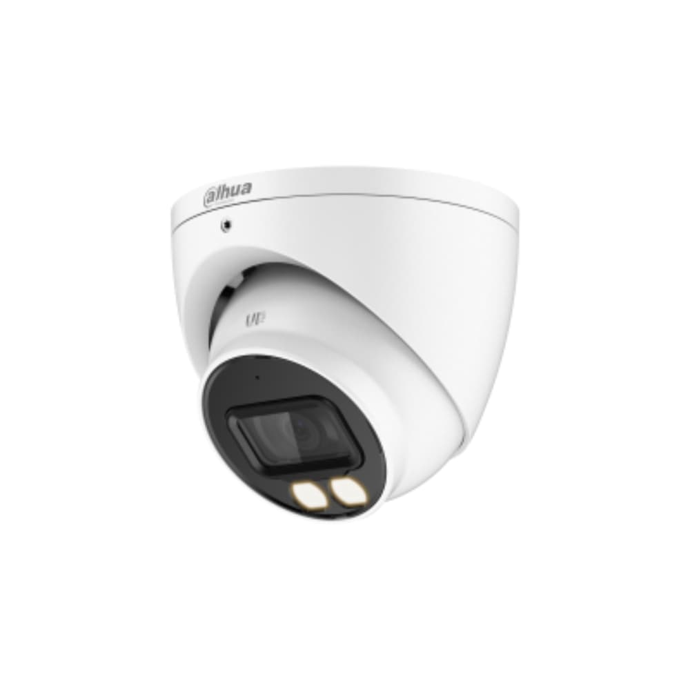DAHUA Camara Analoga Tipo Domo de 2MP/Lente Fijo 2.8MM/Smart Dual Light/Distancia de iluminación de 40m/Mic Incorporado/Reducción de Ruido en Tres Dimensiones 3D NR /Proteccion IP67/12 VDC