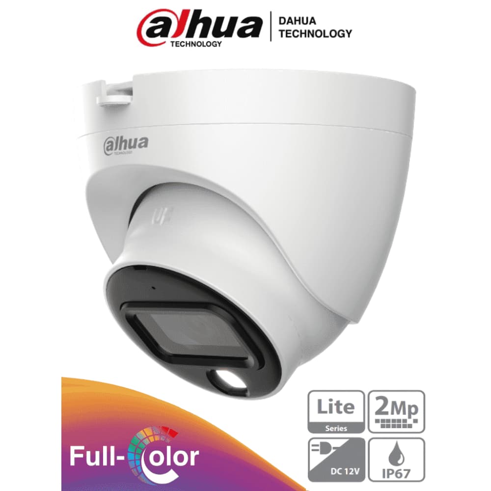 DAHUA CAMARA 4 EN 1 FULLCOLOR 1080P TIPO DOMO SEMIMETALICO 2,8MM FOV 106° LUZ VISIBLE 20M IP67