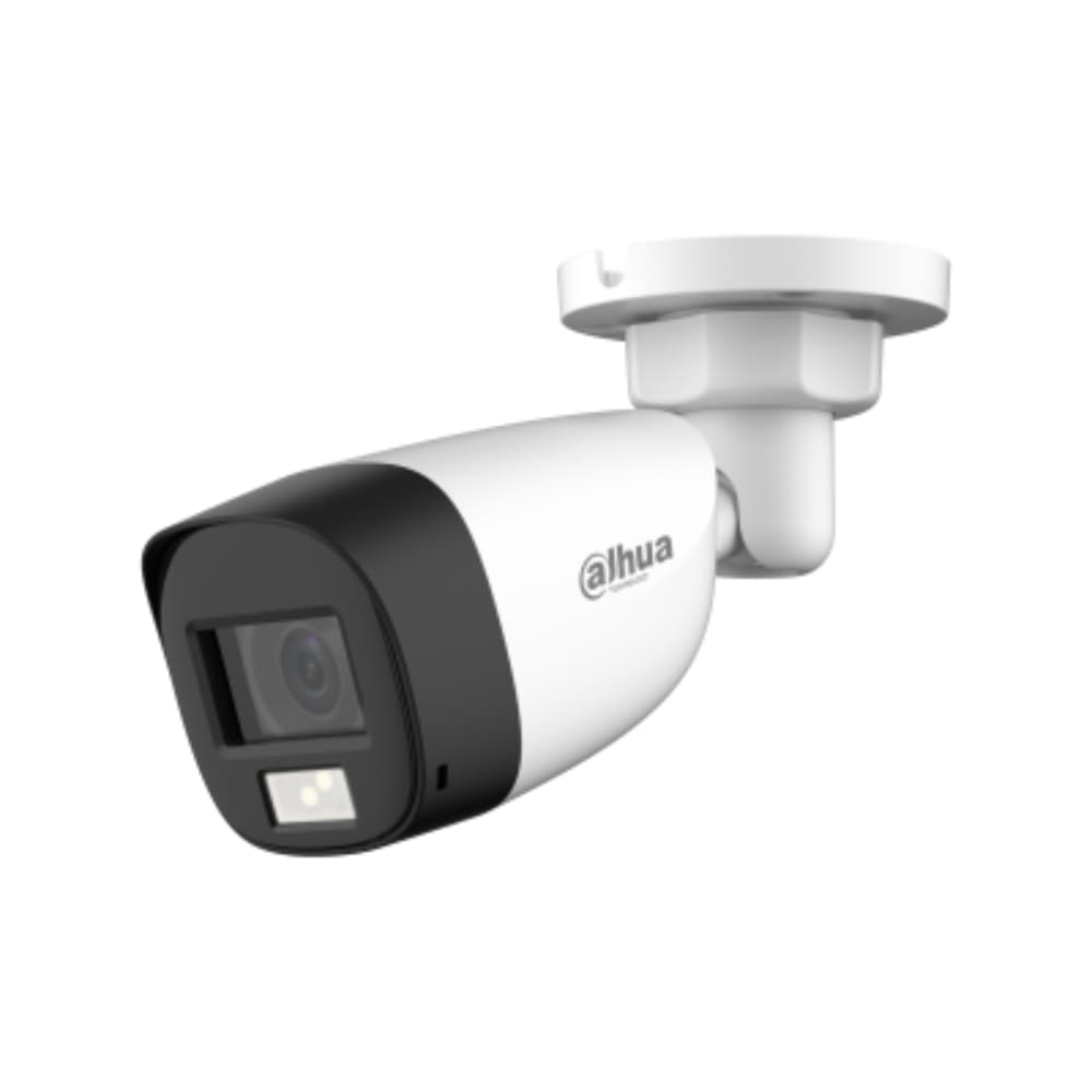 DAHUA Camara Analoga tipo Bala de 2 Megapixeles/Iluminacion Smart Dual+FullColor/ Lente de 2.8mm/102 Grados de Apertura/ 20 Metros de IR y Luz Visible/ Micrófono Integrado/IP67/Soporta:CVI/CVBS/AHD/TVI