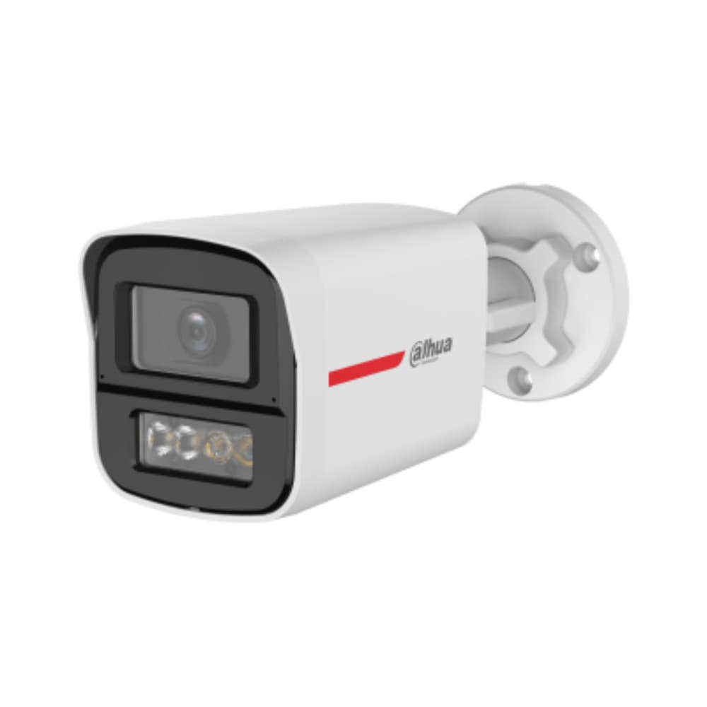 DAHUA Cámara Analoga Tipo Bala de 2MP WizColor/ Imagen 24 Horas a Color/ Corrección de Distorsión de Imagen mediante IA/ Iluminador Dual Inteligente/ Hasta 50m de Dist de Ilumin/ Doble Mic Incorp/ Campo de Visión de Hasta 101°