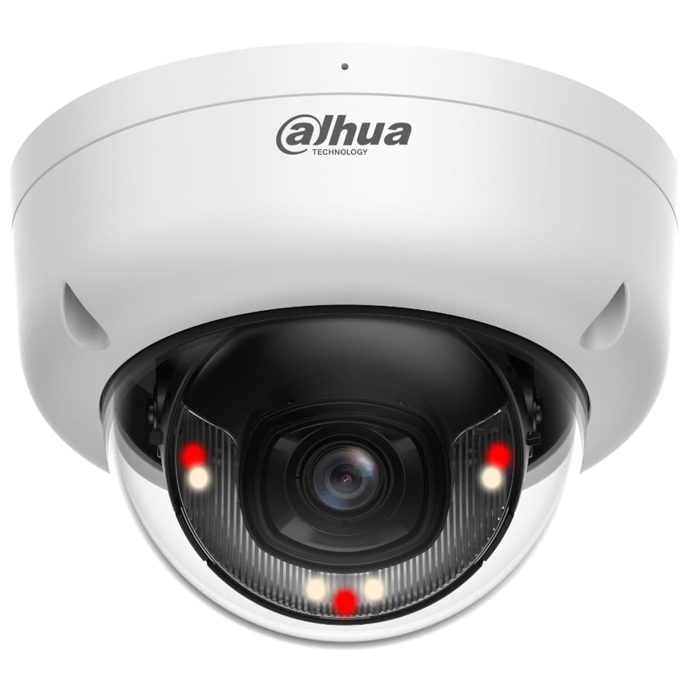 DAHUA Camara IP Domo Antivandalica de 6 MP,Deteccion humana, ángulo de visión 127°, IR de 30 m, SMD Plus, micrófono, PoE, 3DNR, IP67, IK08, DWDR, H.265+, Hasta 30m IR Hasta 20m Luz cálida.