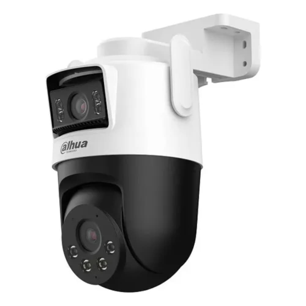 DAHUANEW Cámara Dahua Wifi Doble lente / 3MP / PT / IP66, IR y Iluminación hasta 20 y 30 mts, AI Detección Humana y Vehiculos, Patrullas (Preset Patrol) Autoseguimiento Humano y de Vahiculos, Alarma de Sonido y de Luz, Smart Dual Light, Wifi 6, Audio vidireccional, Soporta Micro SD hasta 256GB, Gestion desde la App DMSS (Dahua)